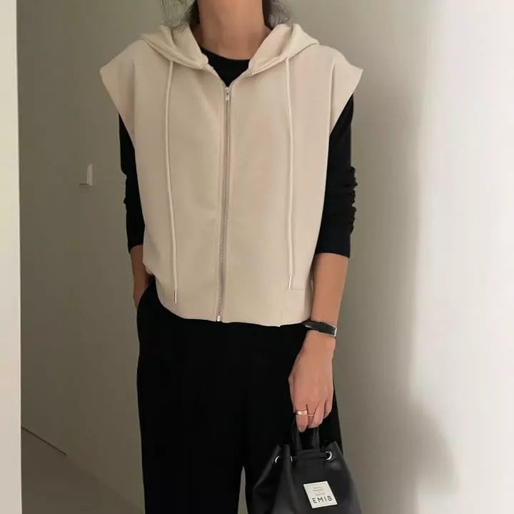 Ripple - Korean Women Fashion - #romanticstyle - Marlang Hoody Vest - 4