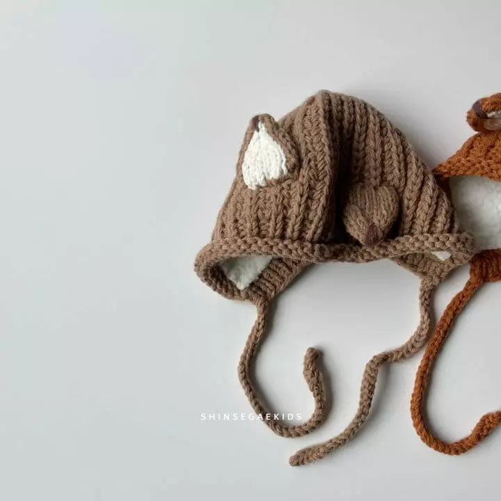 Shinseage Kids - Korean Children Fashion - #childofig - Fox Knit Bonnet - 2