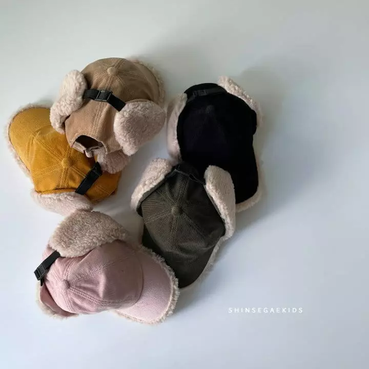 Shinseage Kids - Korean Children Fashion - #kidzfashiontrend - Rib Bbogle Ear Ball Cap