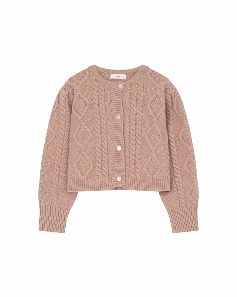 Soye - Korean Children Fashion - #todddlerfashion - Cable Knit Jacket - 4