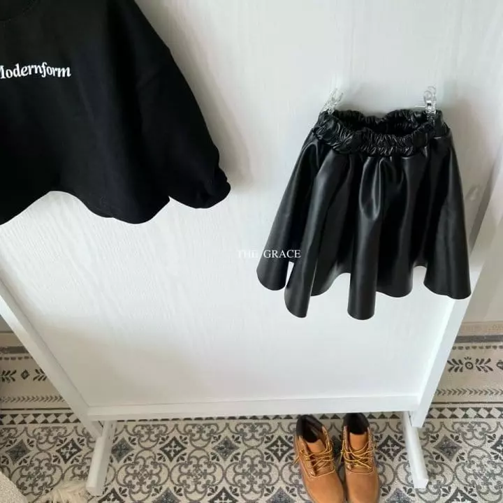 The Grace - Korean Children Fashion - #designkidswear - Lace Leather Skirt