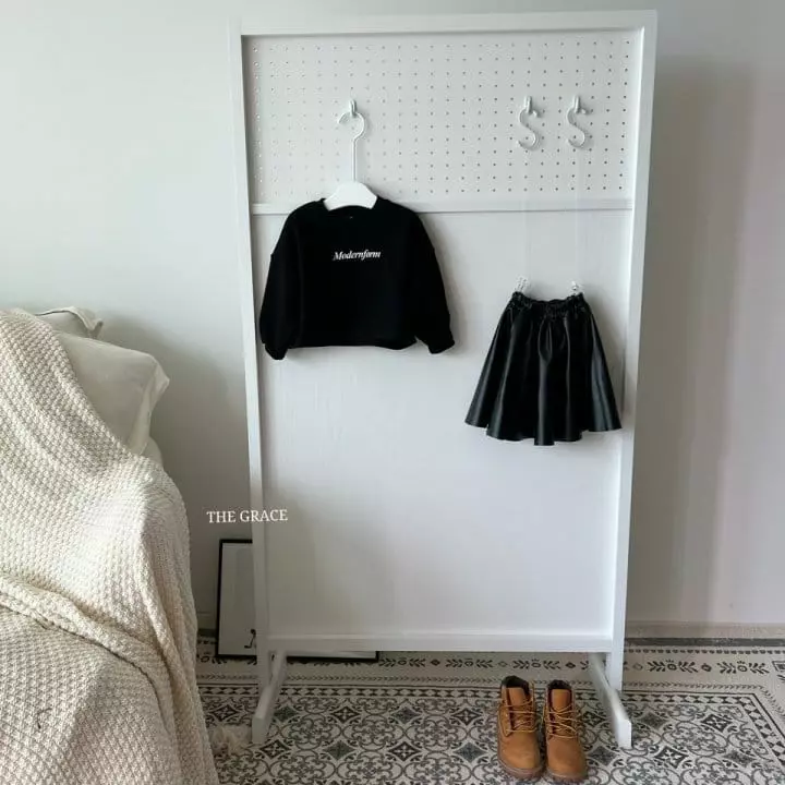 The Grace - Korean Children Fashion - #fashionkids - Lace Leather Skirt - 3