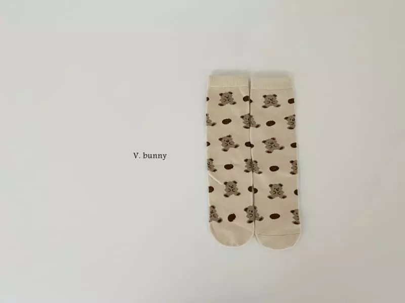 V Bunny - Korean Children Fashion - #designkidswear - Cookie Socks Set - 2