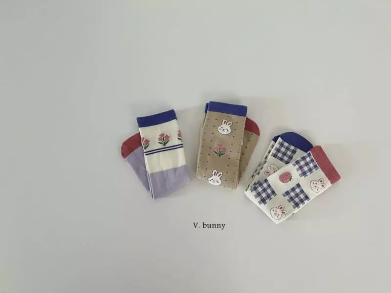 V Bunny - Korean Children Fashion - #kidsshorts - Cookie Socks Seteck Strawberry Socks Set - 2