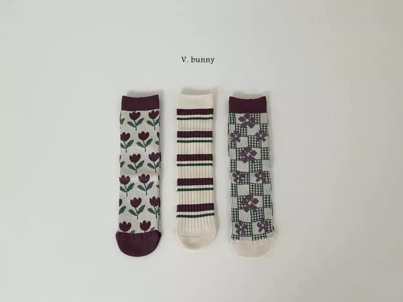 V Bunny - Korean Children Fashion - #kidsshorts - Popo Socks Set