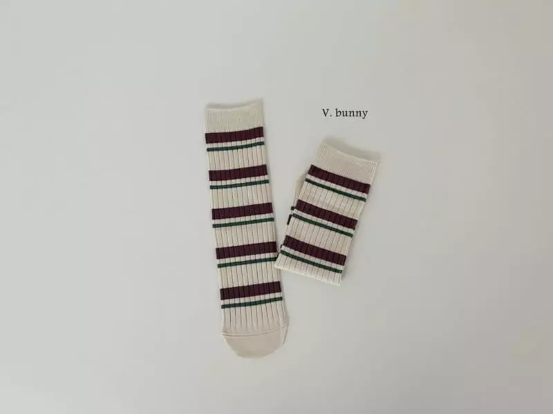 V Bunny - Korean Children Fashion - #littlefashionista - Popo Socks Set - 5