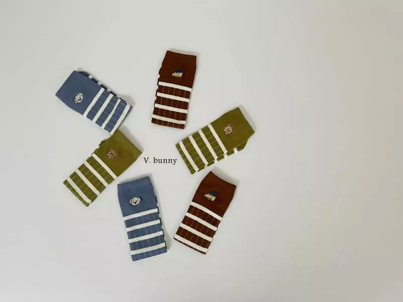 V Bunny - Korean Children Fashion - #magicofchildhood - Embrodiery Socks Set - 2