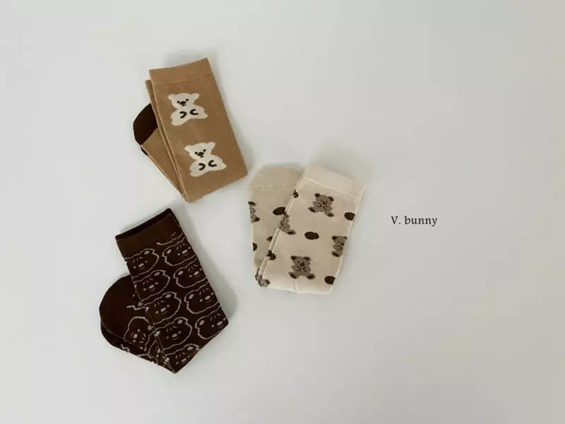 V Bunny - Korean Children Fashion - #magicofchildhood - Cookie Socks Set - 10