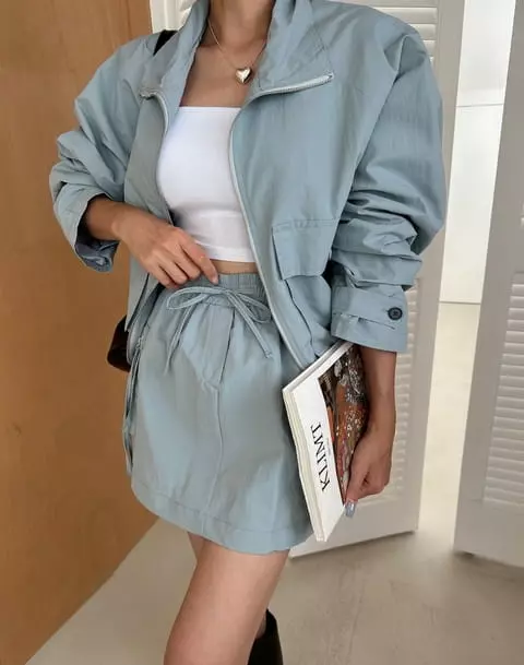 Vanilla - Korean Women Fashion - #momslook - Zipper Pocker Set - 8