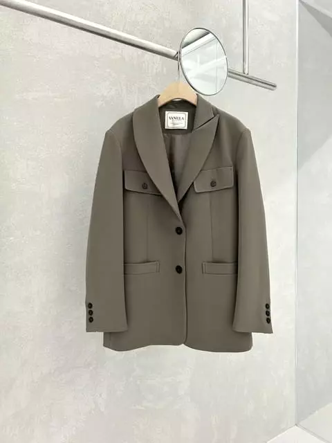 Vanilla - Korean Women Fashion - #momslook - Unbal Neck Pocket Jacket