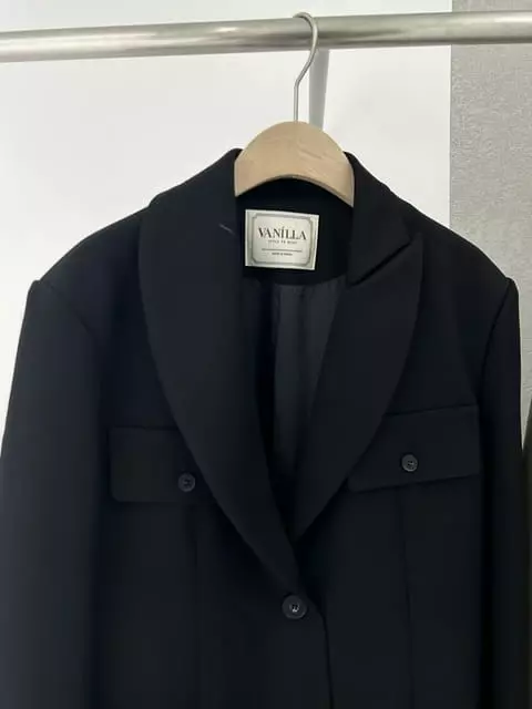 Vanilla - Korean Women Fashion - #momslook - Unbal Neck Pocket Jacket - 3