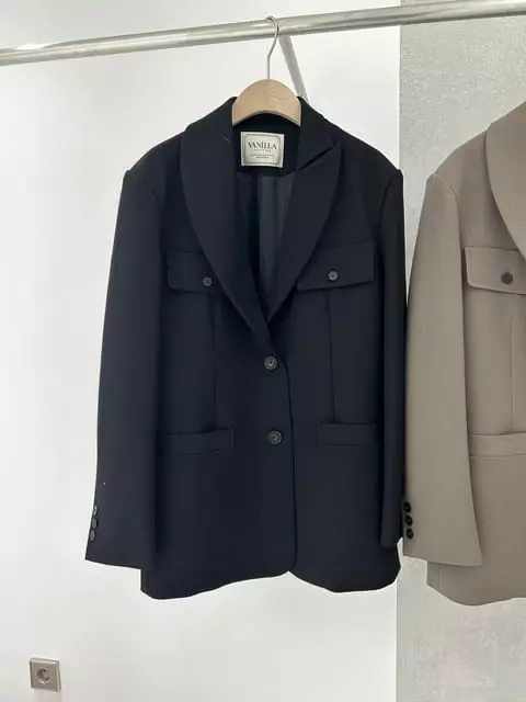 Vanilla - Korean Women Fashion - #momslook - Unbal Neck Pocket Jacket - 5