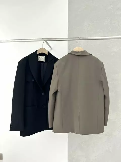 Vanilla - Korean Women Fashion - #momslook - Unbal Neck Pocket Jacket - 7