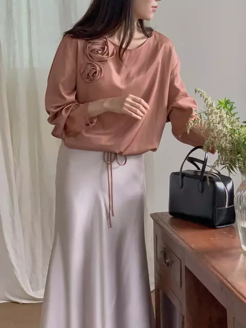 Verni - Korean Women Fashion - #womensfashion - Rose Blouse - 8