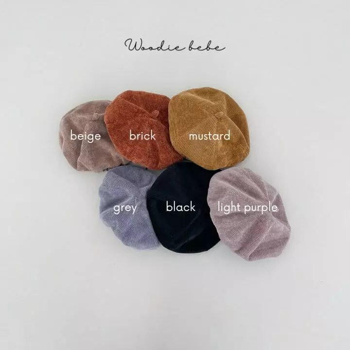 Woodie - Korean Children Fashion - #kidzfashiontrend - Corduroy Beret Hat