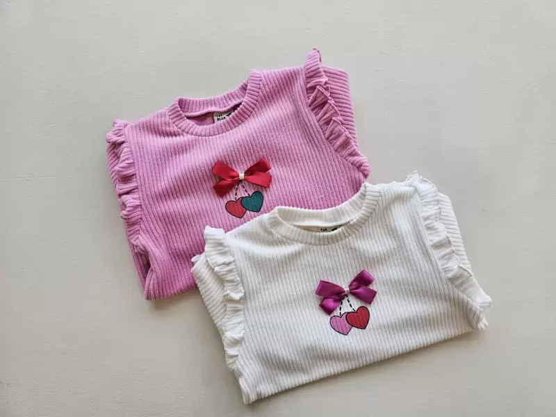 1St Blue - Korean Children Fashion - #Kfashion4kids - Ribbon Frill Tee - 7