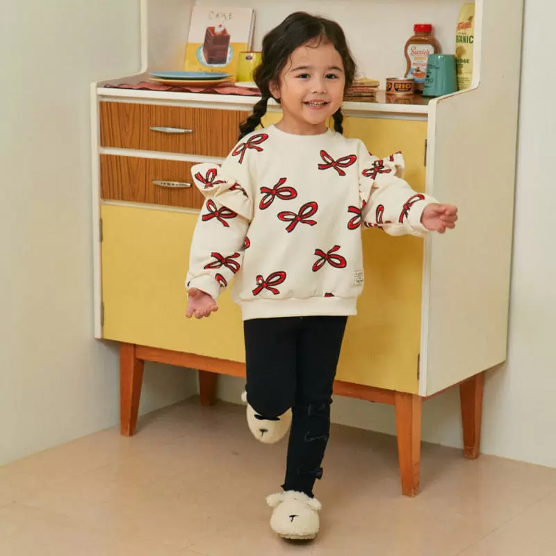 1St Blue - Korean Children Fashion - #Kfashion4kids - Ribbon Frill Sweatshirt - 2