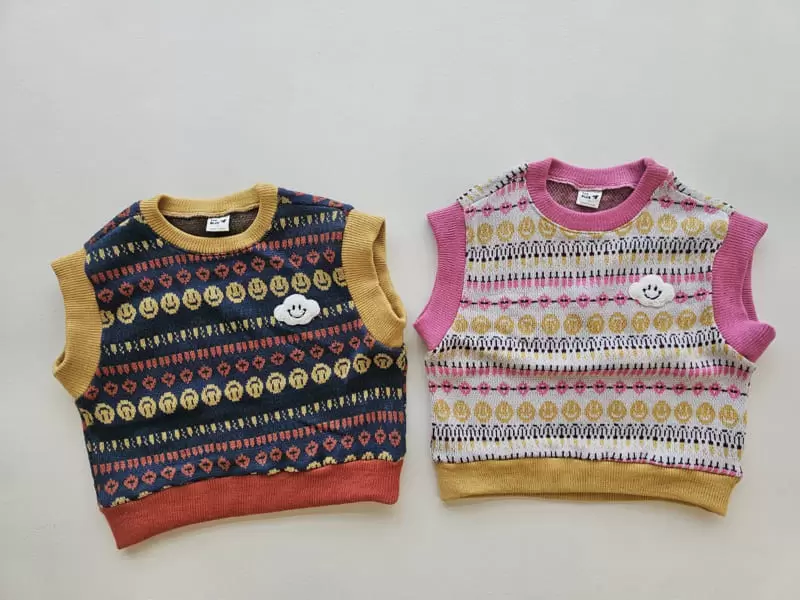 1St Blue - Korean Children Fashion - #childrensboutique - Jacquard Color Vest - 5