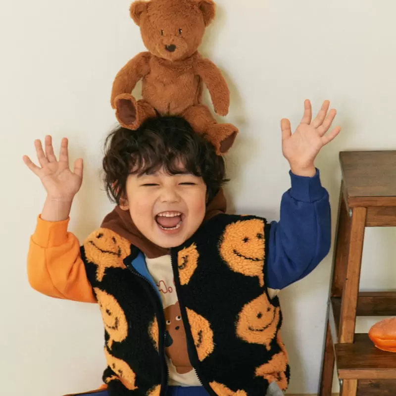 1St Blue - Korean Children Fashion - #designkidswear - Big Smile Reversible Vest - 5