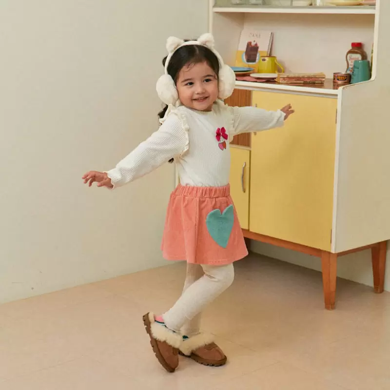 1St Blue - Korean Children Fashion - #discoveringself - Ribbon Frill Tee - 2