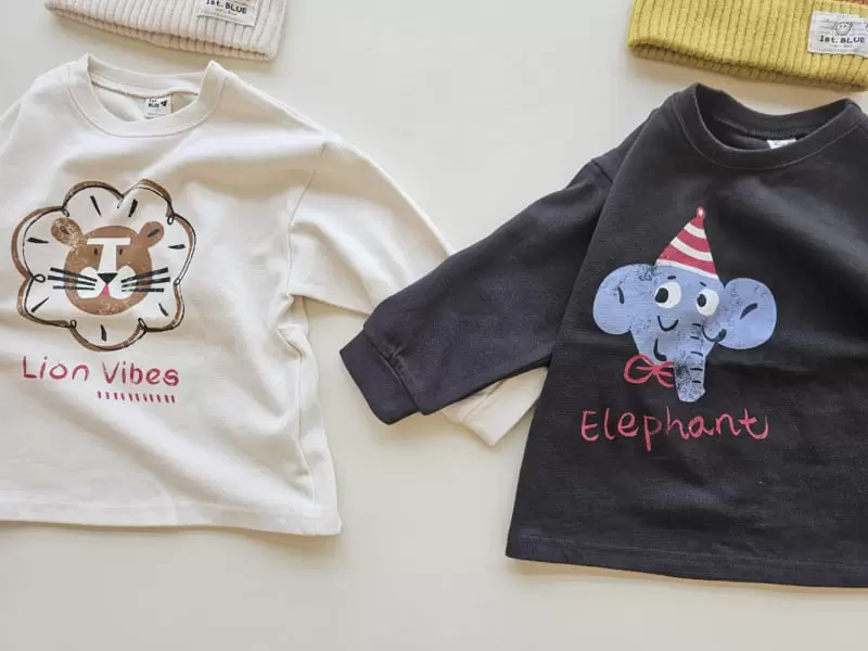 1St Blue - Korean Children Fashion - #discoveringself - Animal Tee - 4