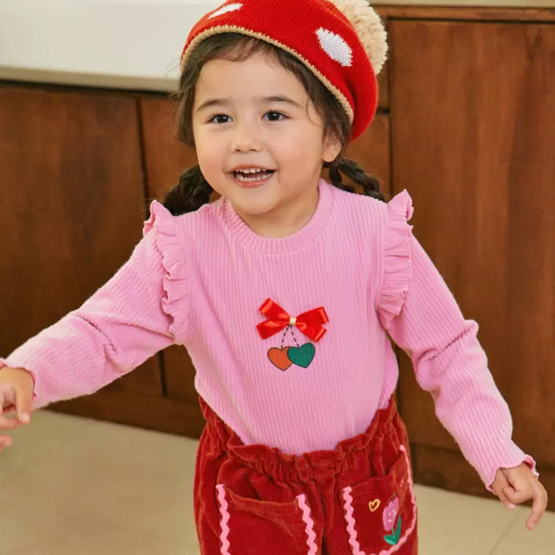 1St Blue - Korean Children Fashion - #fashionkids - Ribbon Frill Tee - 3