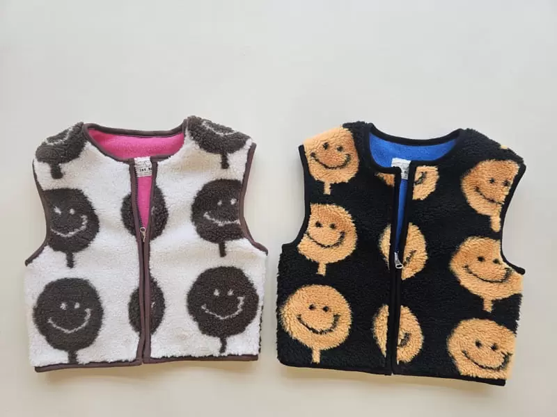 1St Blue - Korean Children Fashion - #kidsshorts - Big Smile Reversible Vest - 8