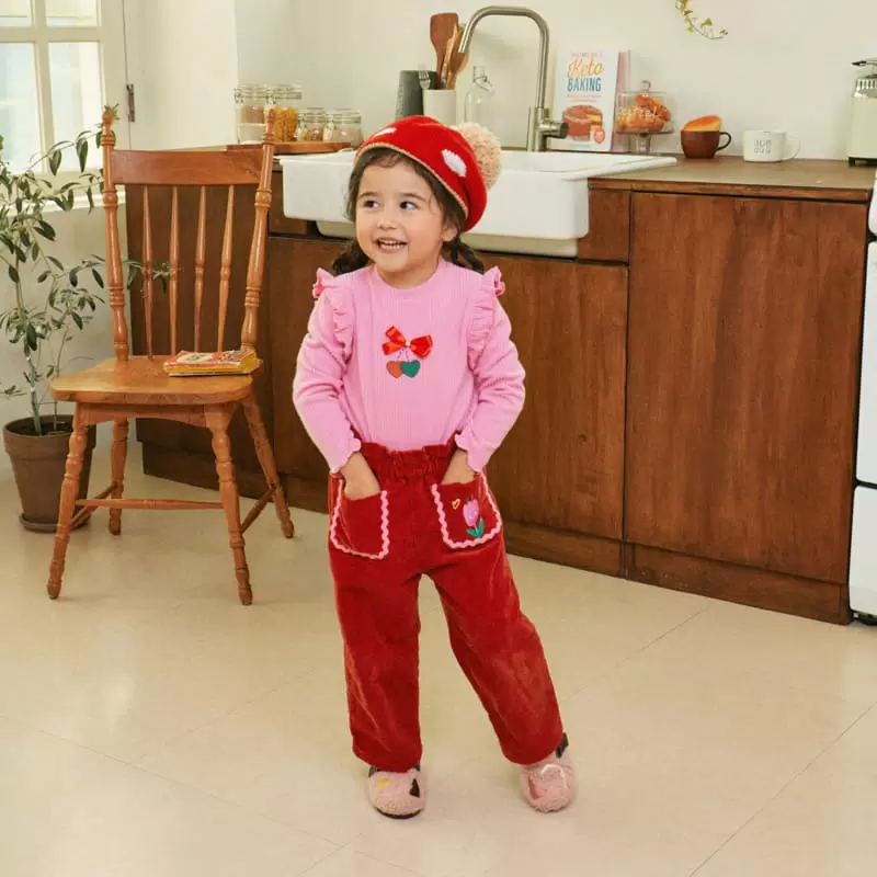 1St Blue - Korean Children Fashion - #kidsstore - Ribbon Frill Tee - 5