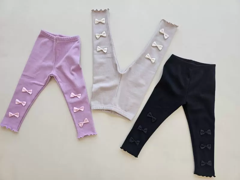 1St Blue - Korean Children Fashion - #kidzfashiontrend - Ribbon Rib Leggings - 6