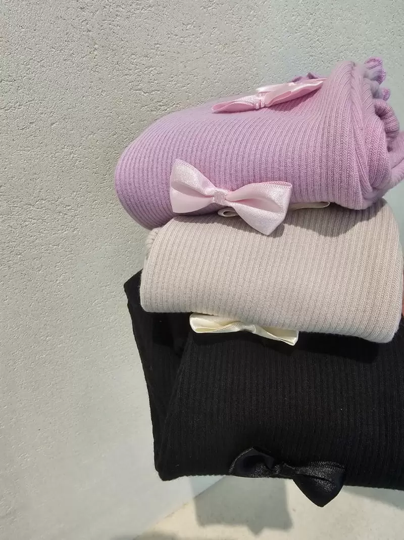 1St Blue - Korean Children Fashion - #littlefashionista - Ribbon Rib Leggings - 8