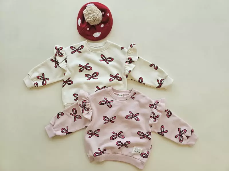 1St Blue - Korean Children Fashion - #littlefashionista - Ribbon Frill Sweatshirt - 4