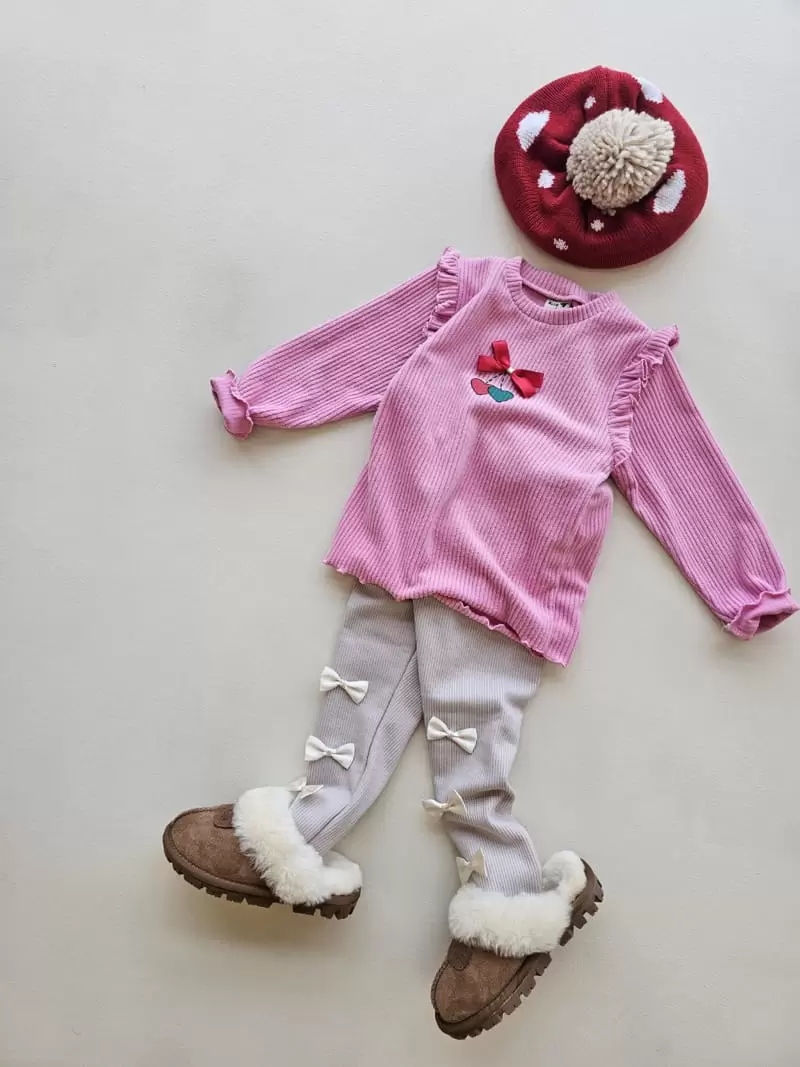 1St Blue - Korean Children Fashion - #magicofchildhood - Ribbon Rib Leggings - 9