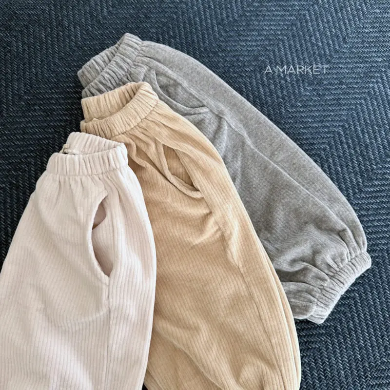 A-Market - Korean Children Fashion - #kidsshorts - Fleece Rib Pants - 3