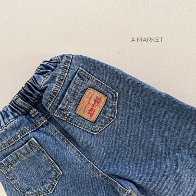 A-Market - Korean Children Fashion - #minifashionista - Denim Cozy Pants - 6