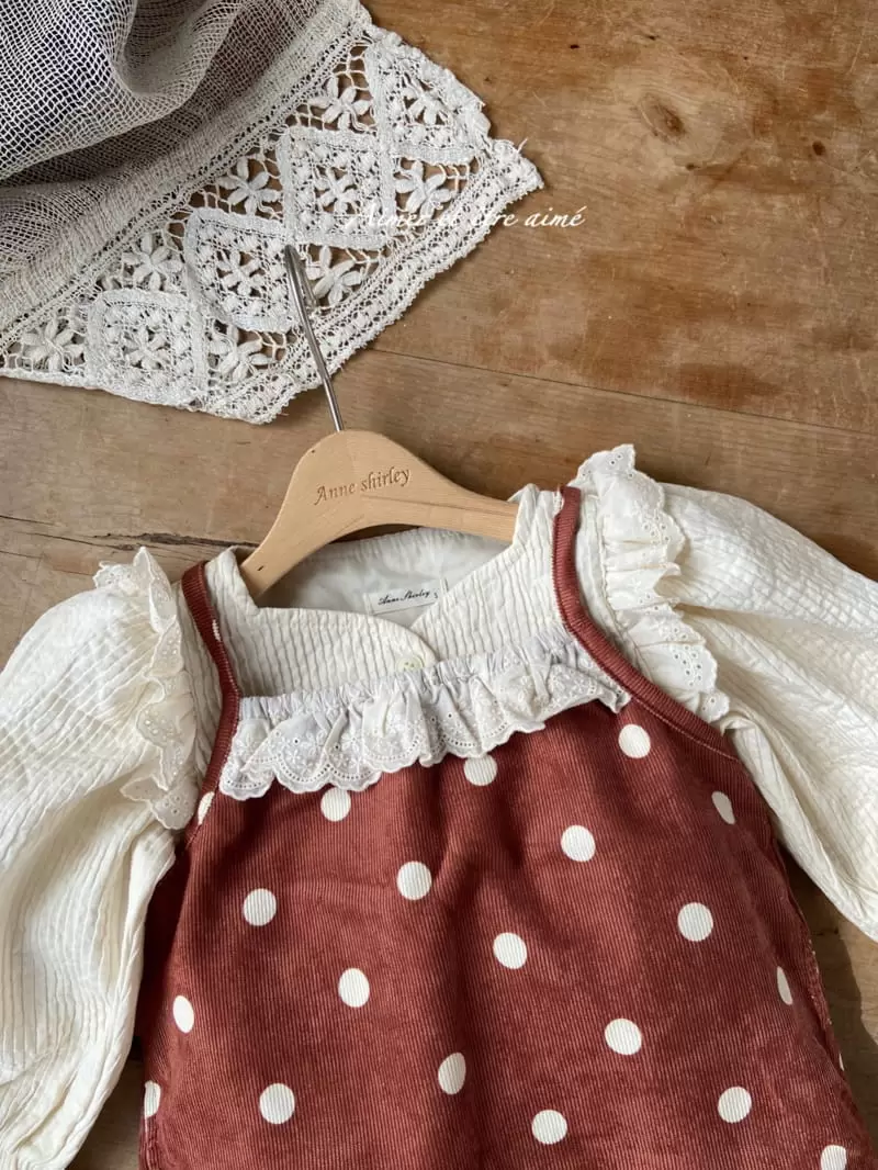 Anne Shirley - Korean Baby Fashion - #babyoutfit - Dot Dungareed Bodysuit - 11