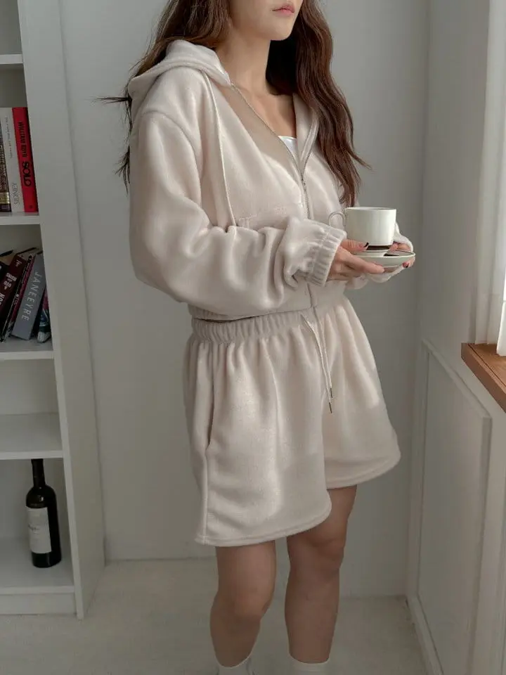 Another Plan - Korean Women Fashion - #momslook - Fleece Shorts SET - 3