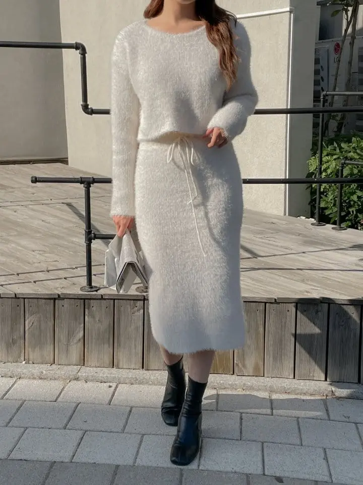 Another Plan - Korean Women Fashion - #momslook - H1135 Crop Skirt SET