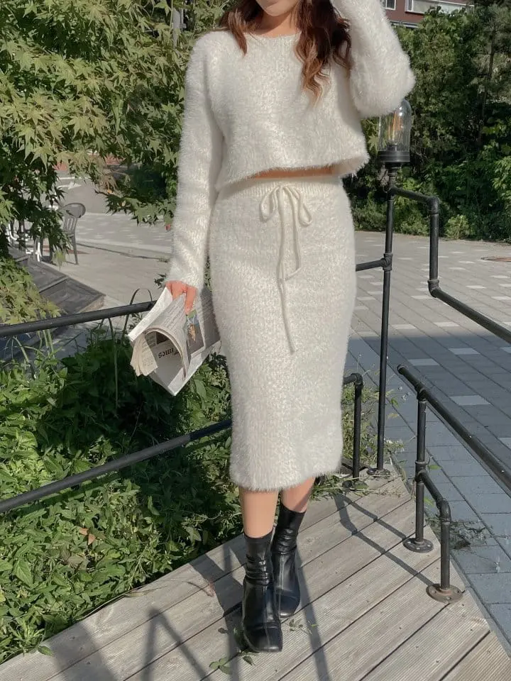 Another Plan - Korean Women Fashion - #momslook - H1135 Crop Skirt SET - 3