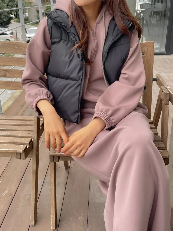 Another Plan - Korean Women Fashion - #romanticstyle - Short Padding Vest - 10