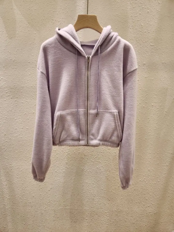 Another Plan - Korean Women Fashion - #womensfashion - Fleece Hoody ZIP-up - 5