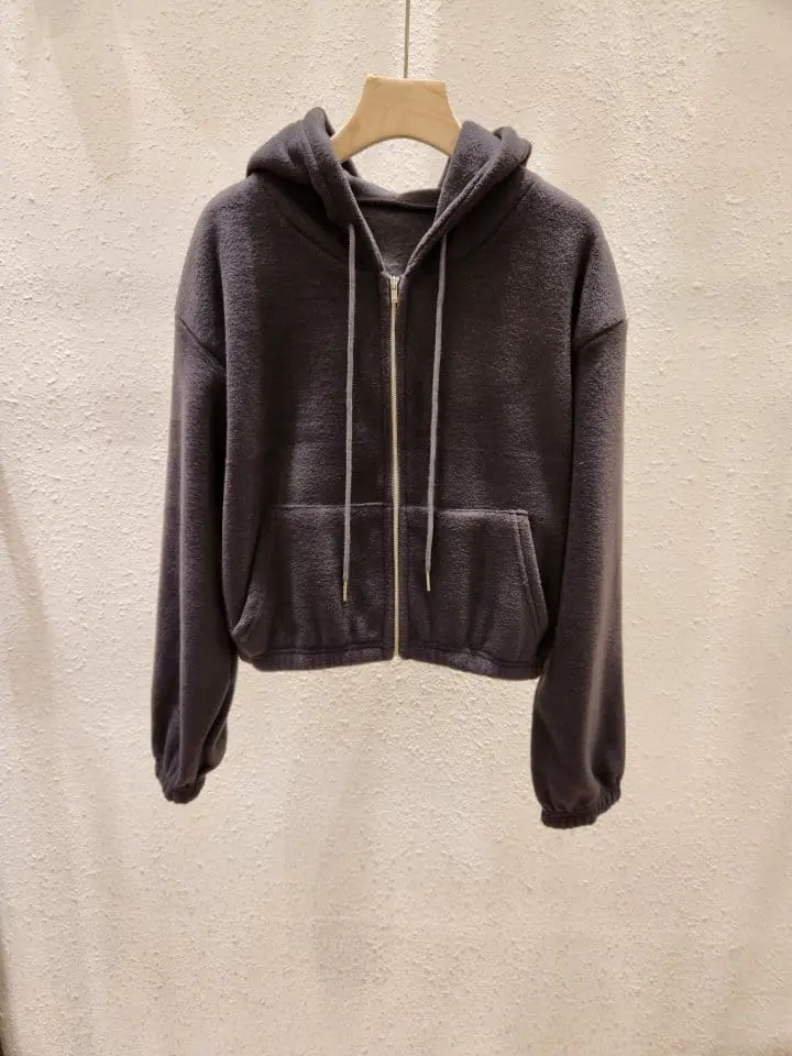 Another Plan - Korean Women Fashion - #womensfashion - Fleece Hoody ZIP-up - 7