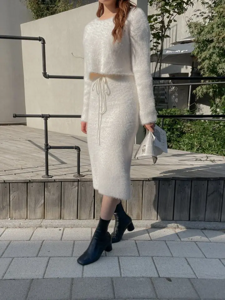 Another Plan - Korean Women Fashion - #momslook - H1135 Crop Skirt SET - 4