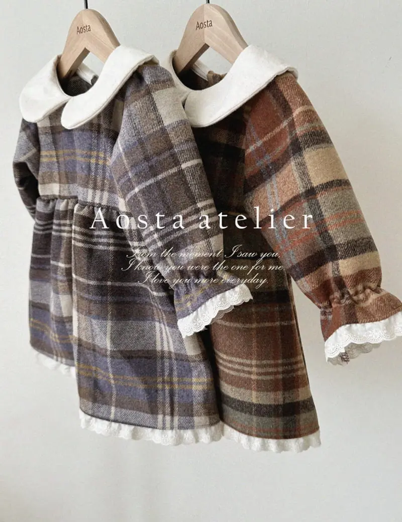 Aosta - Korean Children Fashion - #Kfashion4kids - Check One-piece