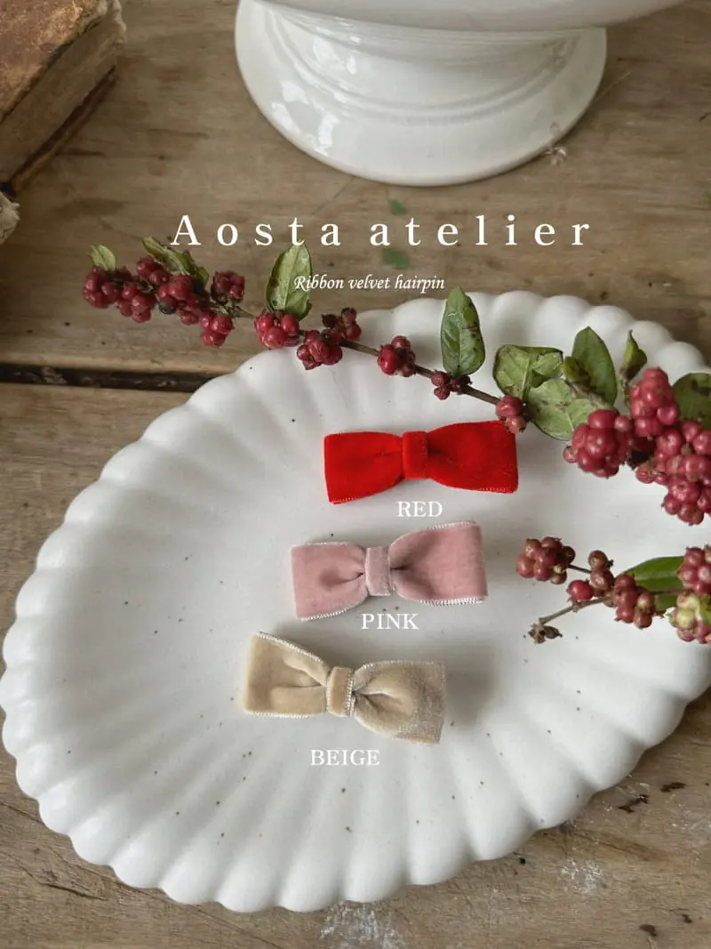 Aosta - Korean Children Fashion - #discoveringself - Velvet Ribbon Hairpin