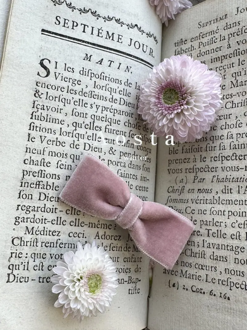 Aosta - Korean Children Fashion - #littlefashionista - Velvet Ribbon Hairpin - 7