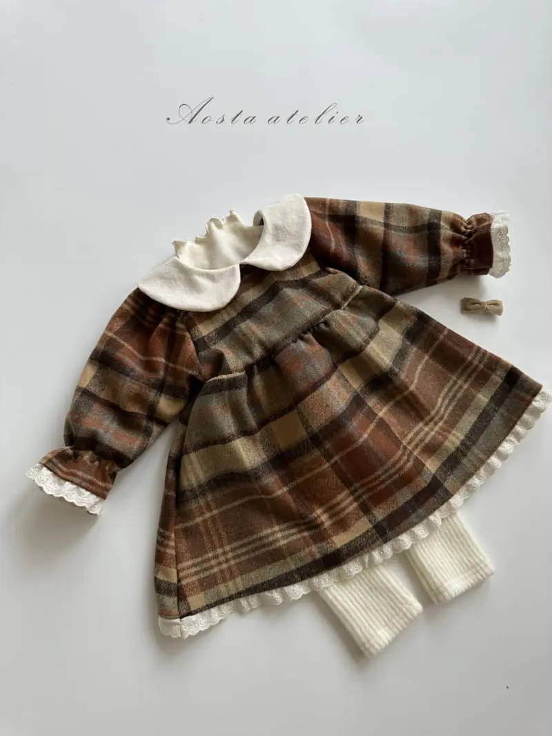 Aosta - Korean Children Fashion - #prettylittlegirls - Check One-piece - 5