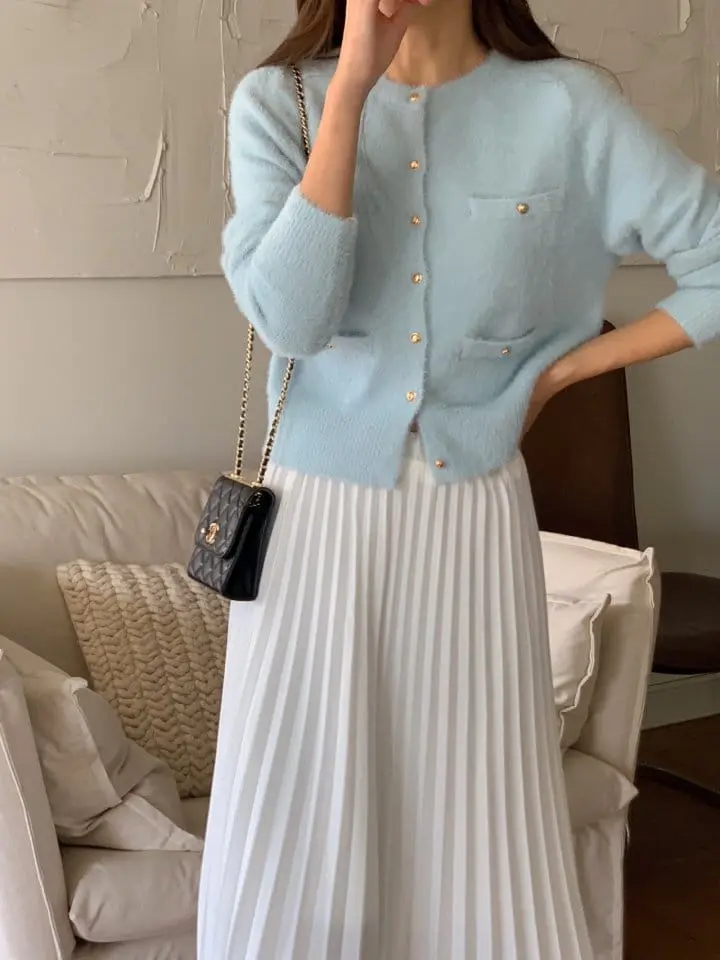 Atthismoment - Korean Women Fashion - #momslook - Cube Cardigan - 8