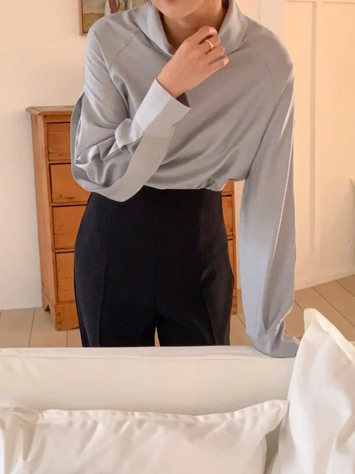 Atthismoment - Korean Women Fashion - #momslook - High Neck Blouse - 11