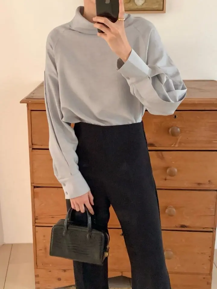 Atthismoment - Korean Women Fashion - #momslook - High Neck Blouse - 9
