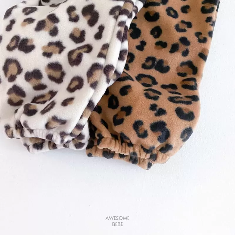 Awesome Bebe - Korean Children Fashion - #kidsstore - Leopard Fleece Pants - 6